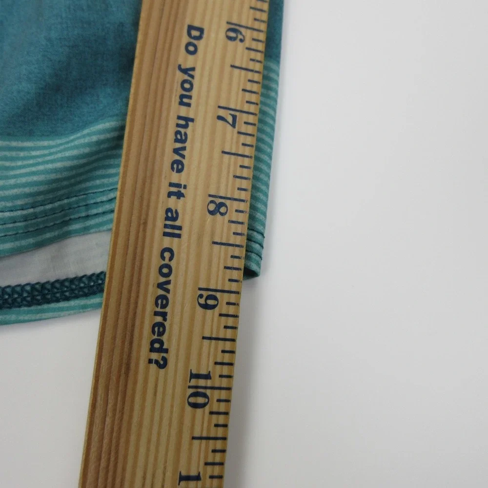Quiksilver Board Shorts Mens 38 Blue‎ Green Striped Surf Swim Trunks Stretch